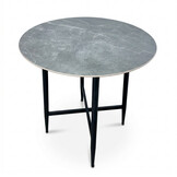 Santos Marble Grey/Mara Sahara Dust dining barset | 4 personen | sintered stone + touw | 90cm