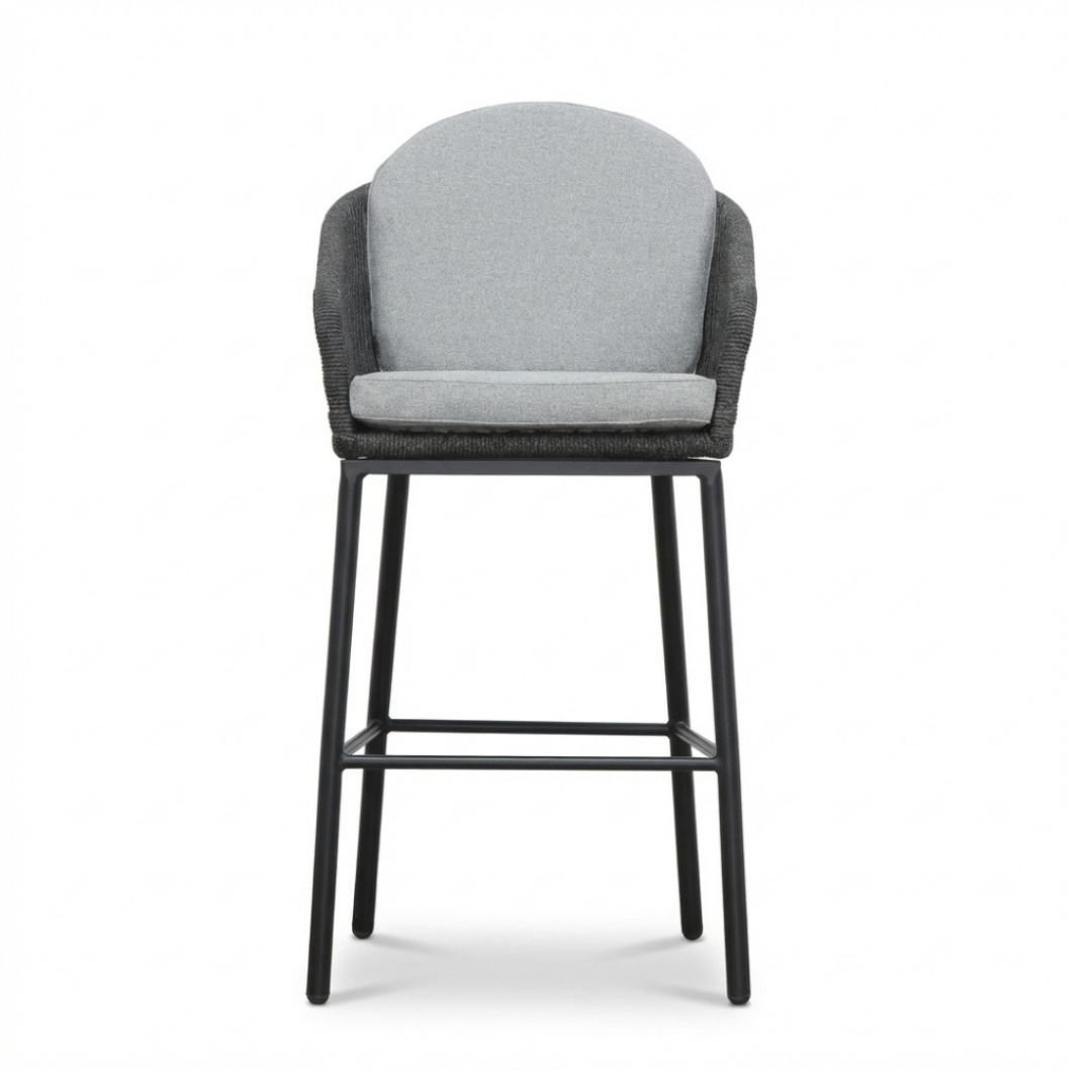 Santos Marble Grey/Mara Stone Grey dining barset | 4 personen | sintered stone + touw | 90cm