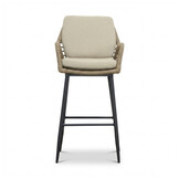 Santos Marble Grey/Valencia Sahara Dust dining barset | 4 personen | sintered stone + touw | 90cm