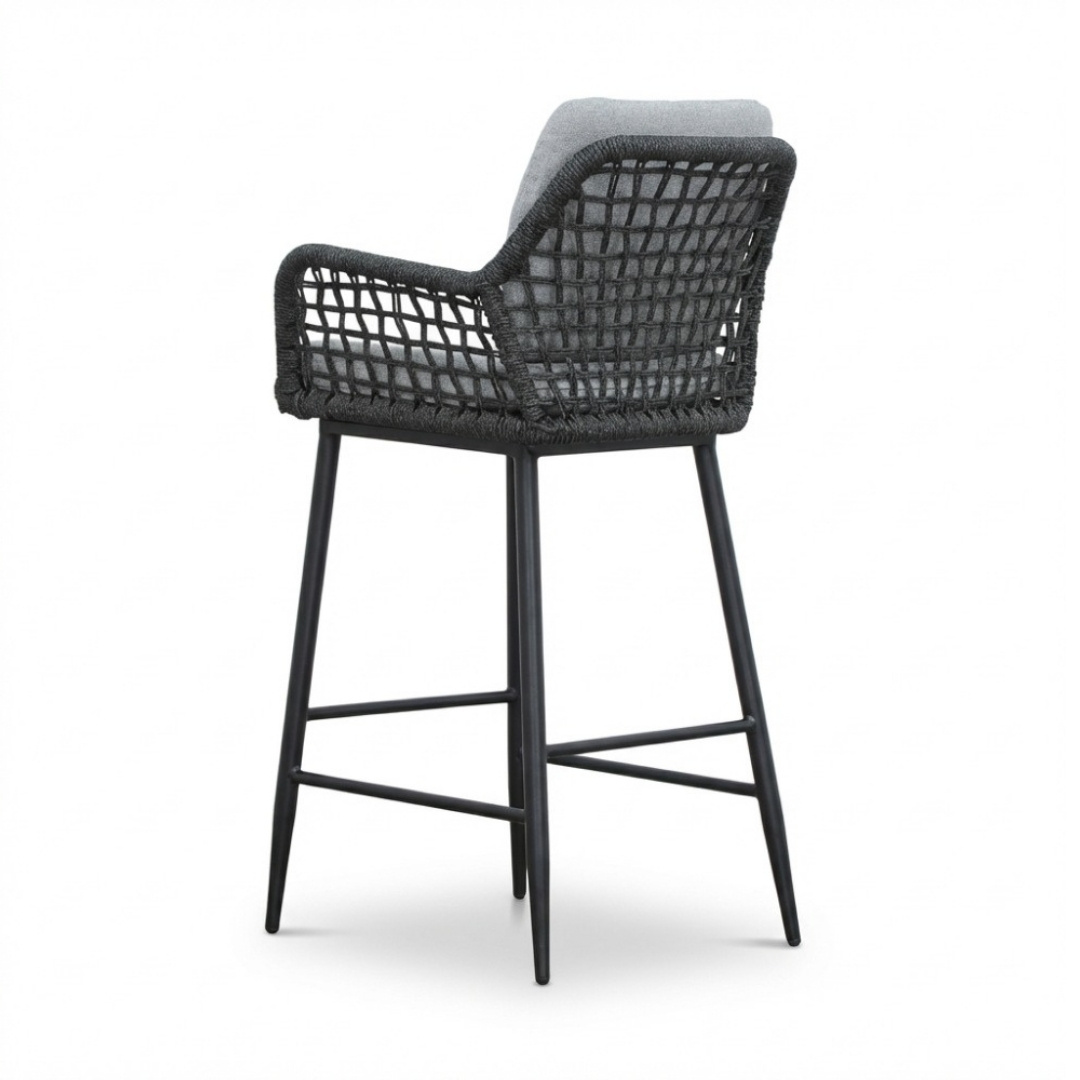 Santos Marble Grey/Valencia Stone Grey dining barset | 4 personen | sintered stone + touw | 90cm