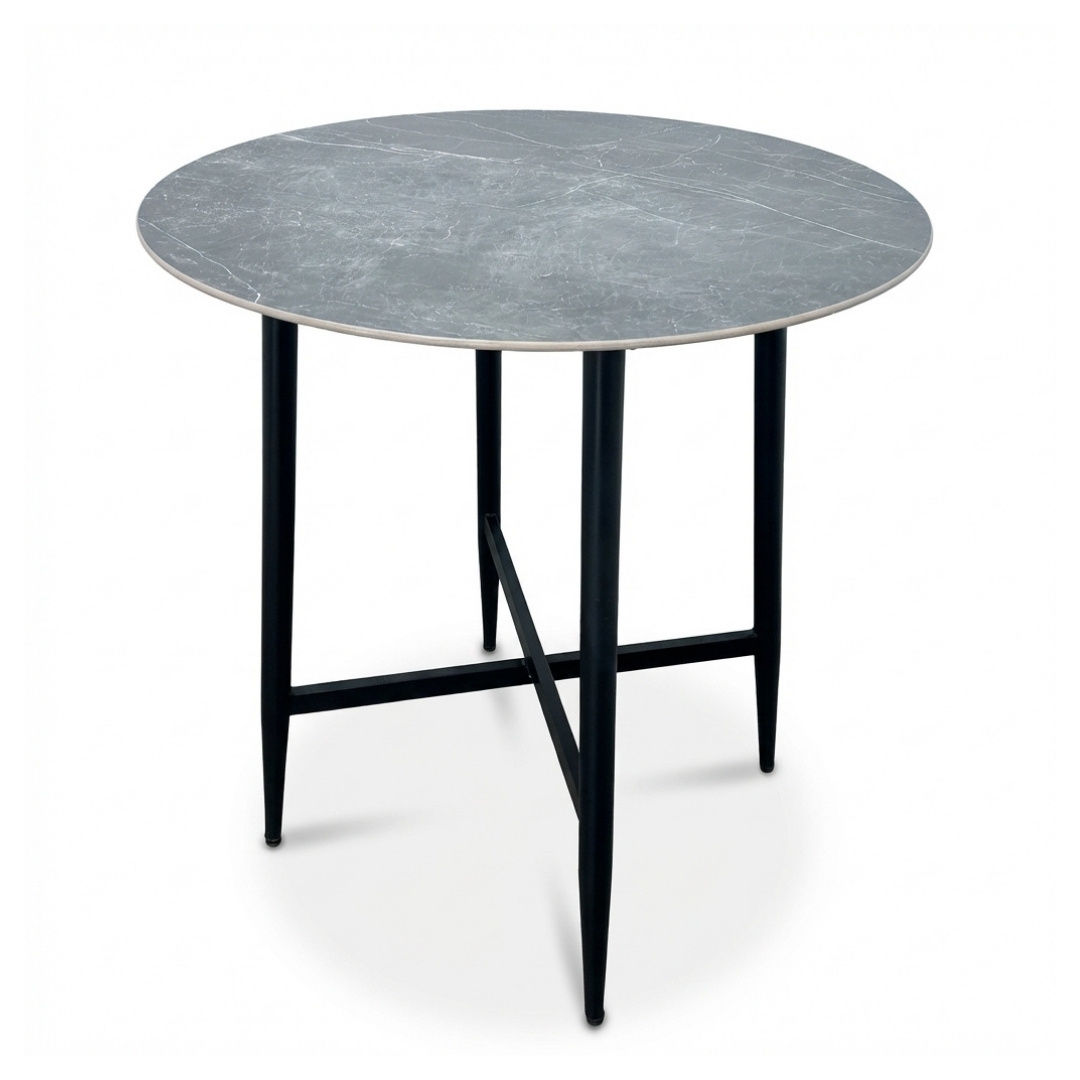 Santos Marble Grey/Valencia Stone Grey dining barset | 4 personen | sintered stone + touw | 90cm