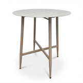 Santos Marble Latte/Valencia Sandstone dining barset | 4 personen | sintered stone + touw | 90cm