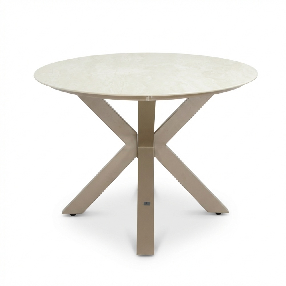 Calma Marble Latte/Gianna Sandstone low dining tuinset | 6 personen | sintered stone + touw | 240cm
