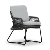 Cleve antraciet/Gianna Stone Grey low dining tuinset | 6 personen | sintered stone + touw | 240cm