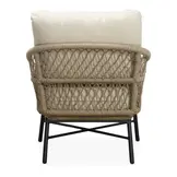 Cleve antraciet/Ventura Sahara Dust low dining tuinset | 6 personen | sintered stone + touw | 240cm