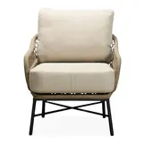 Cleve antraciet/Ventura Sahara Dust low dining tuinset | 6 personen | sintered stone + touw | 240cm