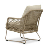 Cleve beige/Gianna Sandstone low dining tuinset | 6 personen | teakhout + touw | 240cm ovaal