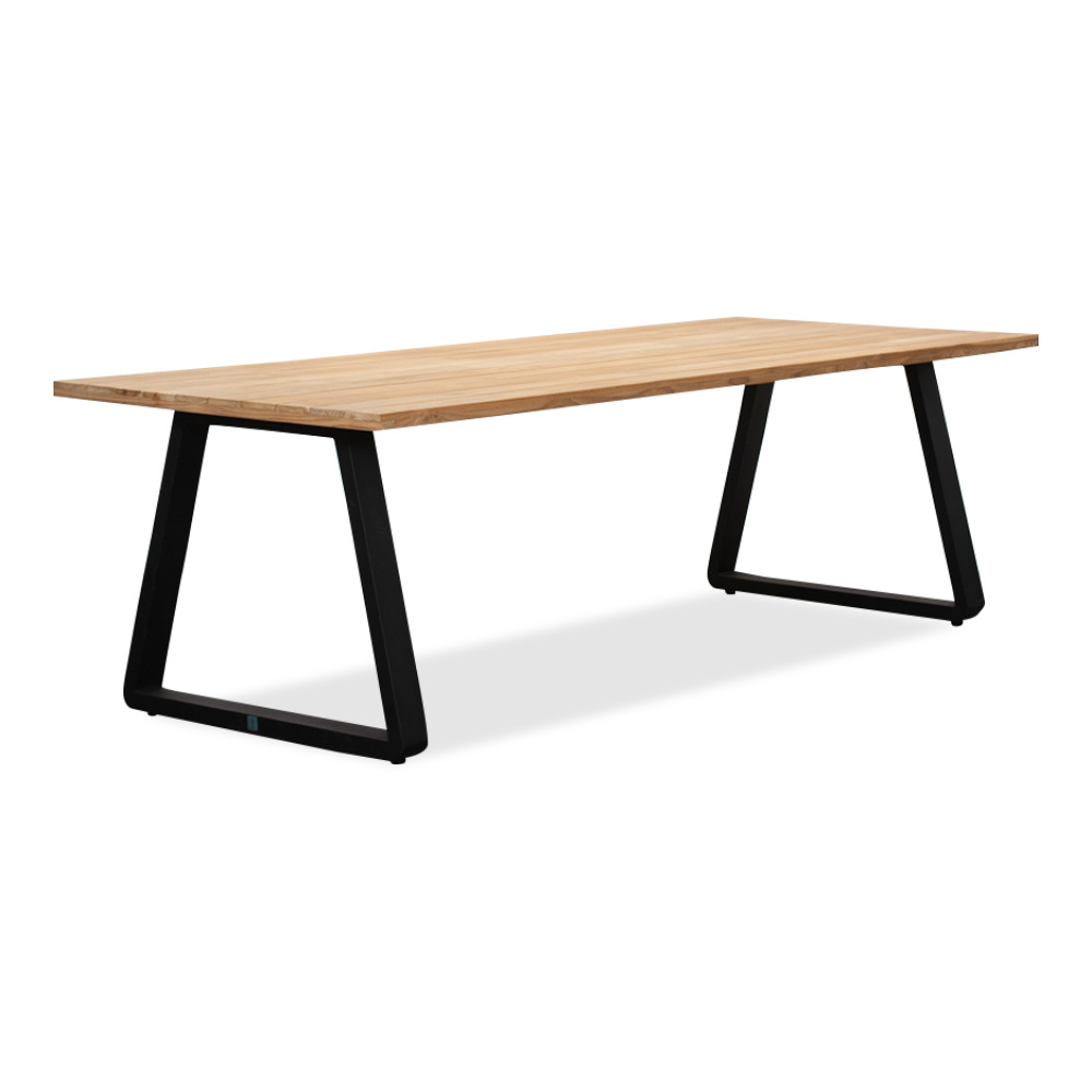 Elena/Gianna Stone Grey low dining tuinset | 6 personen | teakhout + touw | 240cm