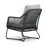 Elena/Gianna Stone Grey low dining tuinset | 6 personen | teakhout + touw | 240cm