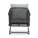 Elena/Gianna Stone Grey low dining tuinset | 6 personen | teakhout + touw | 240cm