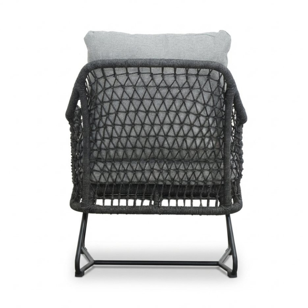 Elena/Gianna Stone Grey low dining tuinset | 6 personen | teakhout + touw | 240cm