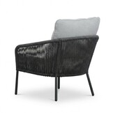 Salora antraciet/Mara Stone Grey low dining tuinset | 6 personen | teakhout + touw | 150cm