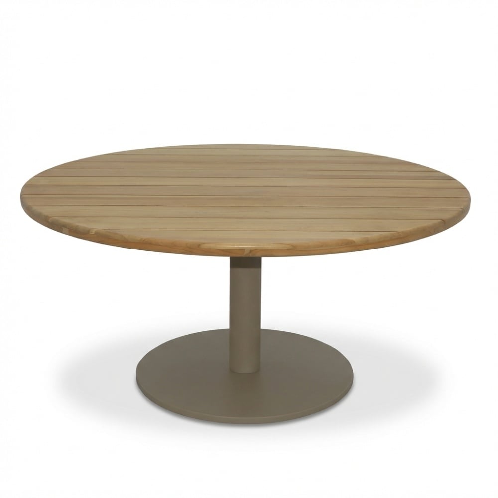 Salora beige/Mara Sandstone low dining tuinset | 6 personen | teakhout + touw | 150cm