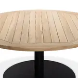 Ventura antraciet/Mara Sahara Dust low dining tuinset | 6 personen | teakhout + touw | 150cm rond