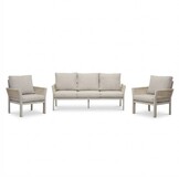 Venezia stoel-bank loungeset 5 personen | aluminium + touw | beige | 3-delig