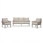 LUX outdoor living Venezia stoel-bank loungeset 5 personen | aluminium + touw | beige | 3-delig
