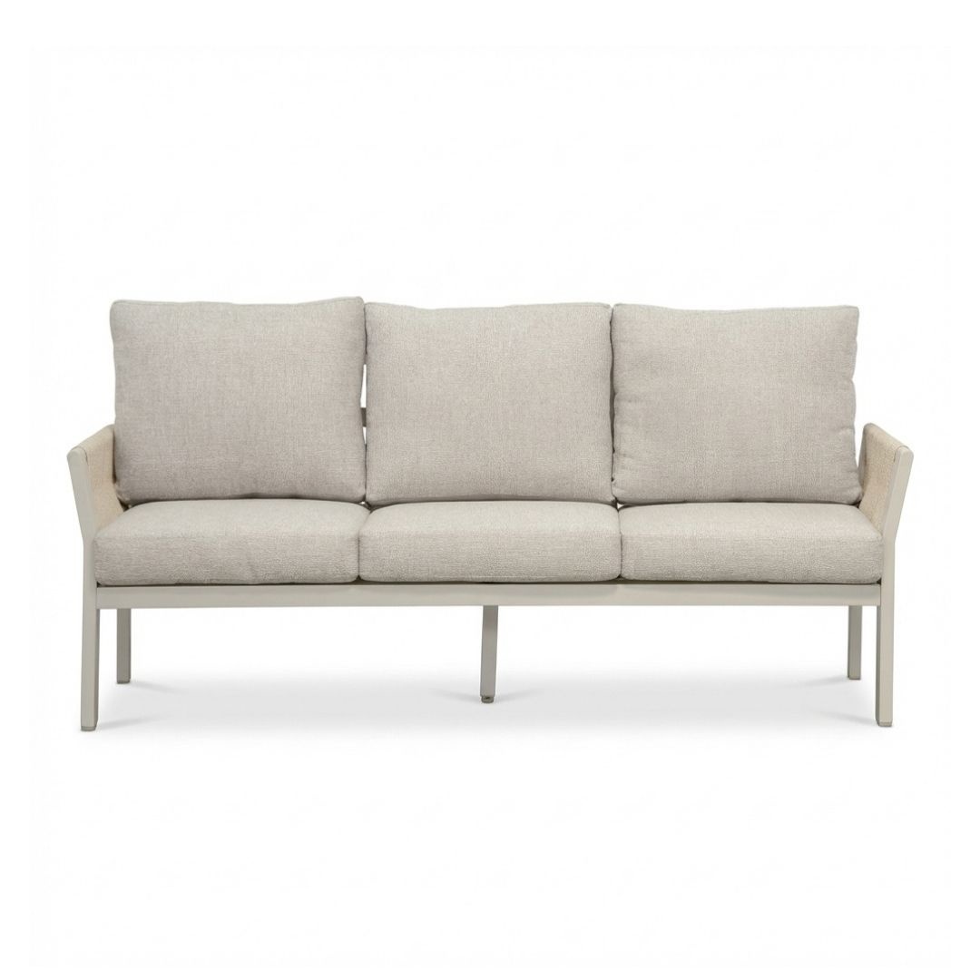 Venezia stoel-bank loungeset 5 personen | aluminium + touw | beige | 3-delig