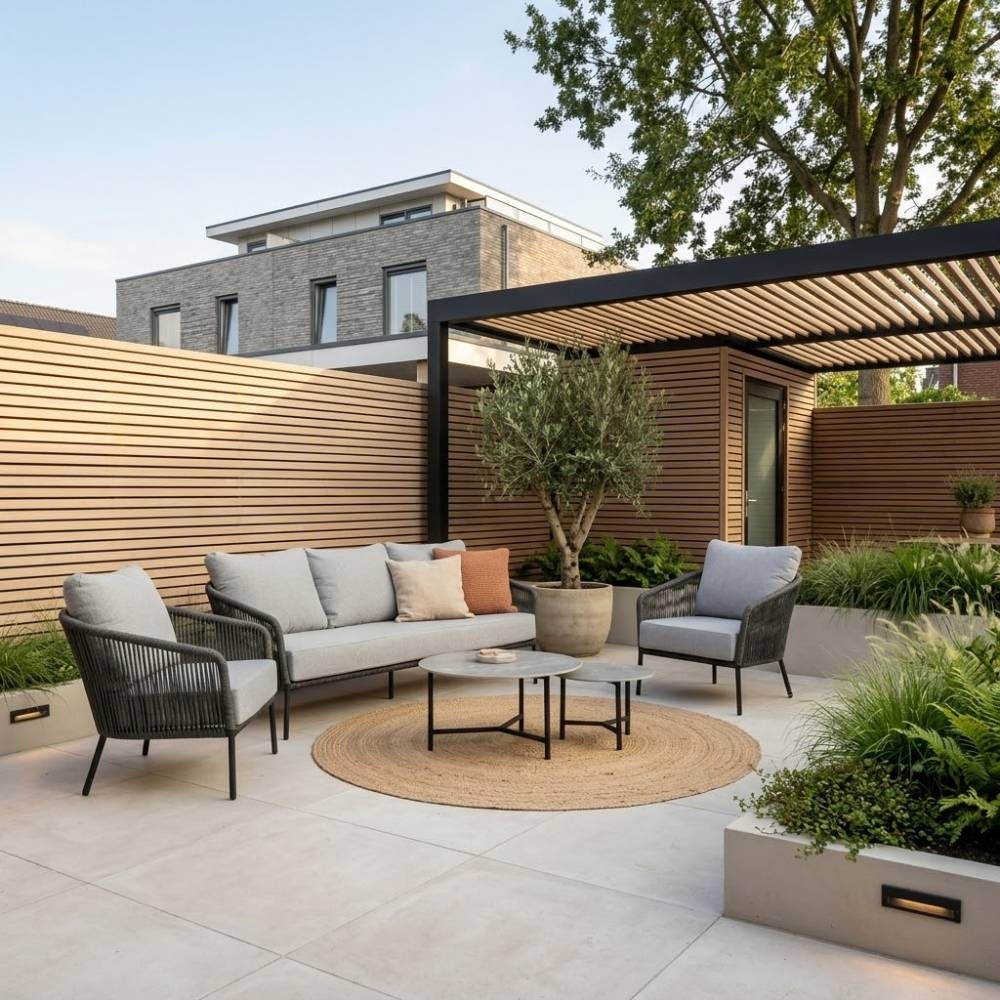 Mara stoel-bank loungeset 5 personen incl. Logan tafels | touw + aluminium | Stone Grey | 5-delig