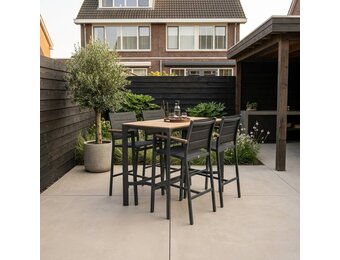 Denver/Bristol dining barset | 4 personen | polywood + textileen | 130x70cm