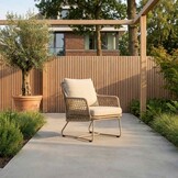 Gianna low dining tuinstoel | touw + aluminium | Sandstone