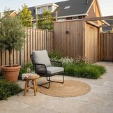 Gianna low dining tuinstoel | touw + aluminium | Stone Grey