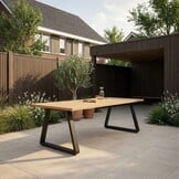Elena low dining tuintafel 6 personen | teakhout + aluminium | Natural Teak | 240cm