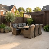 Madrid  Ash Grey dining tuinset | 6 personen | wicker | 200cm ovaal