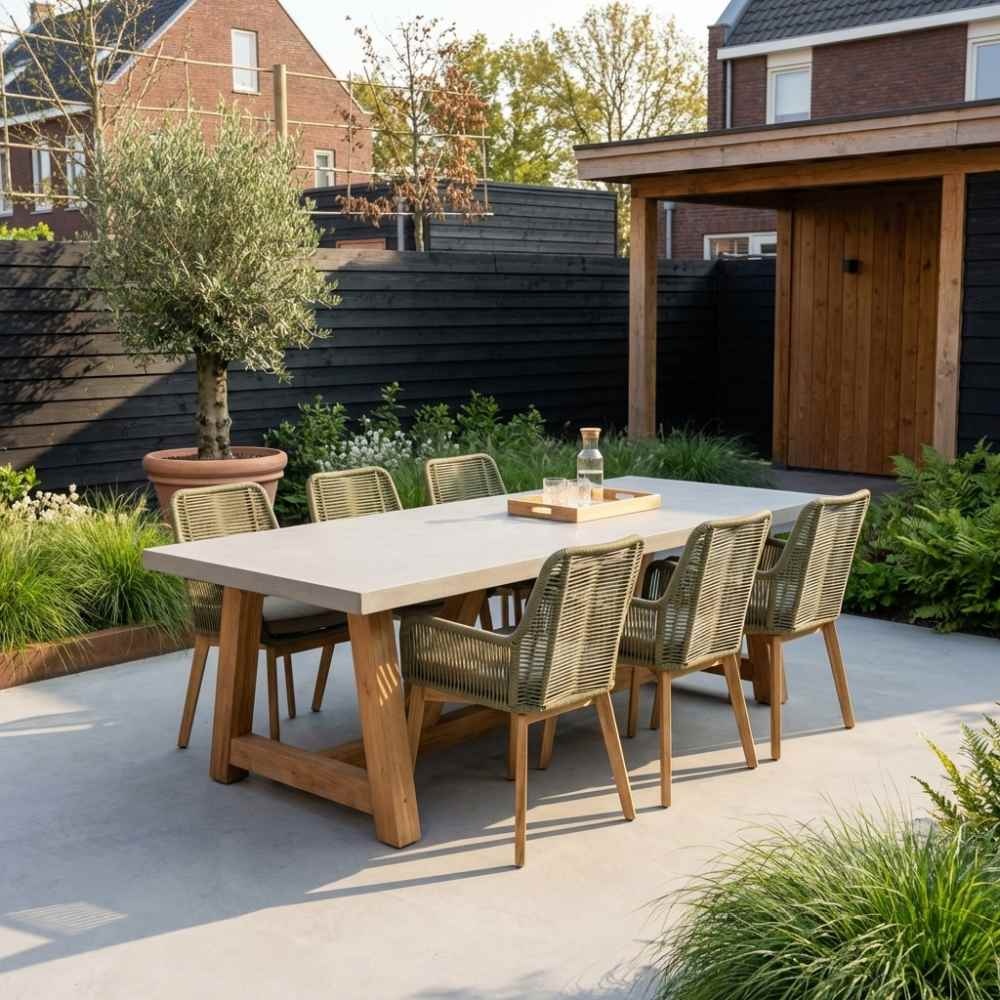 Veltis/Padua dining tuinset | 8 personen | betonlook | 300cm