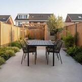 Manchester/Seville olijfgroen dining tuinset | 4 personen | aluminium + touw | 150cm