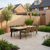 Vigo/Carlos antraciet dining tuinset | 6 personen | teakhout + wicker | 260cm