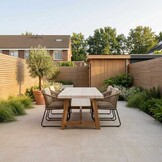 Velora/Tulum Sahara Dust dining tuinset | 4 personen | travertin + touw | 200cm