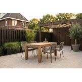 Victoria/Seville zand dining tuinset | 4 personen | teakhout + touw | 180cm
