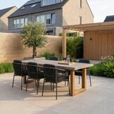 Lausanne/Rico charcoal dining tuinset | 6 personen | betonlook + aluminium | 250cm