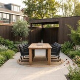 Laredo/Tulum Lava Grey dining tuinset | 6 personen | hardhout + touw | 255cm