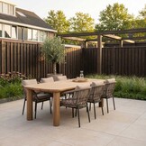 Laredo/Dakota beige/antraciet dining tuinset | 6 personen | hardhout + touw | 255cm