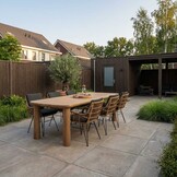 Laredo/Carlos antraciet dining tuinset | 6 personen | hardhout + wicker | 255cm