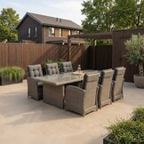 Jones/Bilbao dining tuinset | 6 personen | wicker | 200cm