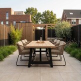 James/Tulum Sahara Dust dining tuinset | 6 personen | teakhout + touw | 260cm