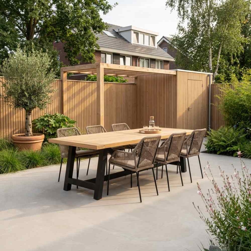 James/Seville zand dining tuinset | 6 personen | teakhout + aluminium | 260cm