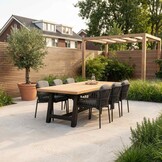 James/Rico charcoal dining tuinset | 6 personen | teakhout + aluminium | 260cm
