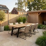 James/Portofino Sahara Dust dining tuinset | 6 personen | teakhout + touw | 260cm