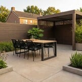 Atlanta/Seville zwart dining tuinset | 6 personen | teakhout + touw | 218cm