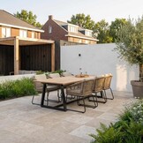 Gotenburg/Tulum Sahara Dust dining tuinset | 6 personen | teakhout + touw | 250cm