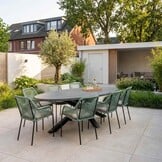 Stockholm/Seville mint dining tuinset | 6 personen | betonlook + touw | 240cm ovaal