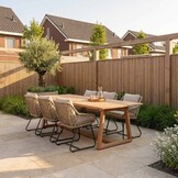 Gotenburg/Portofino Sahara Dust dining tuinset | 6 personen | teakhout + touw | 250cm
