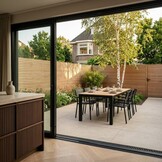 Manhattan dining tuintafel 6 personen | polywood + aluminium | Natural Wood/antraciet | 240cm