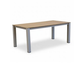 Manhattan dining tuintafel 6 personen | polywood + aluminium | Natural Wood/beige | 240cm