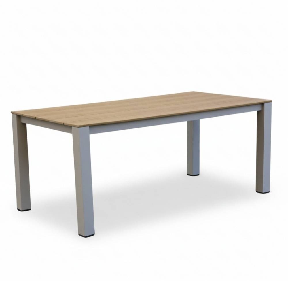 Manhattan dining tuintafel 6 personen | polywood + aluminium | Natural Wood/beige | 240cm
