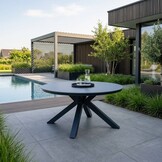 York dining tuintafel | sintered stone + aluminium | antraciet | 150cm rond