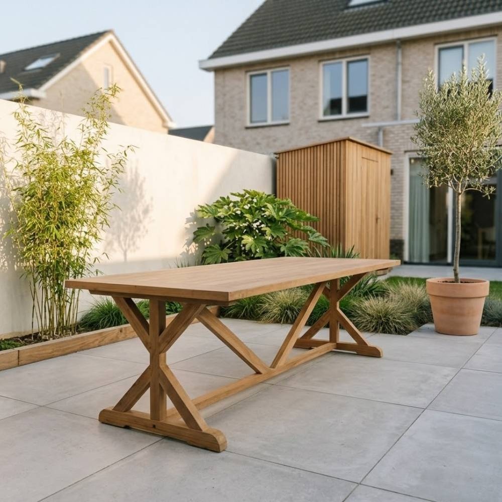 Jakarta dining tuintafel 6 personen | teakhout | Natural Teak | 240cm